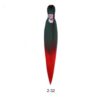 VIP Kanekalon 2-32, (D Green/Red), 70 см.